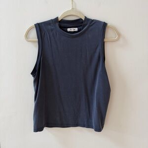 Madewell Charcoal Gray Mockneck Sleeveless Tank Top Small